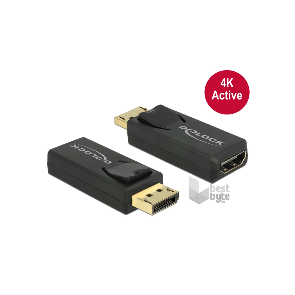 Delock 65573 Displayport 1.2 dugó > HDMI hüvely 4K aktív fekete adapter