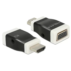 Delock 65586  HDMI-A dugó > VGA hüvely audióval adapter