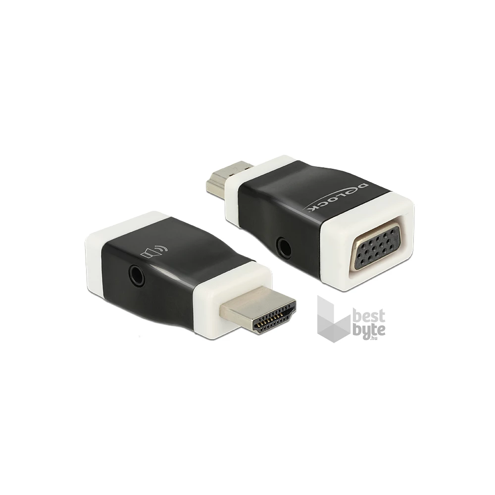 Delock 65586  HDMI-A dugó > VGA hüvely audióval adapter