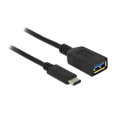 Delock 65634 USB (USB 3.1 Gen 1) Type-C apa > USB A anya 15 cm fekete High Speed USB adapter