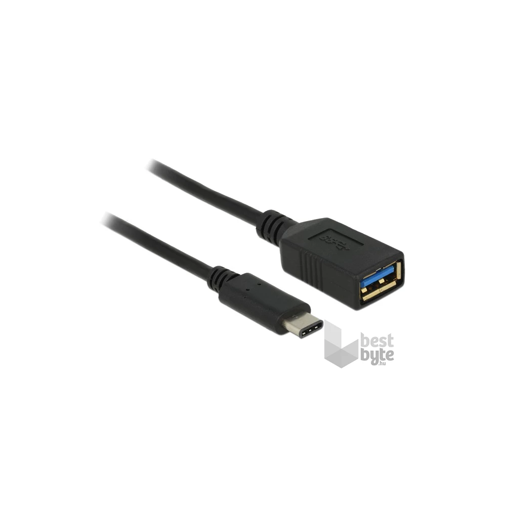 Delock 65634 USB (USB 3.1 Gen 1) Type-C apa > USB A anya 15 cm fekete High Speed USB adapter