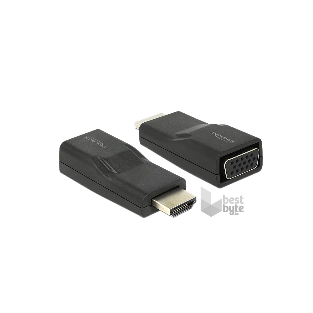Delock 65655  HDMI dugó > VGA hüvely fekete adapter