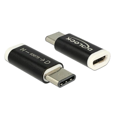 Delock 65678 USB 2.0 Micro-B anya > USB C típus 2.0 apa fekete adapter