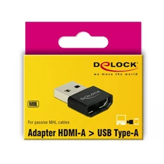 Delock 65680 HDMI-A anya > USB-A apa fekete adapter