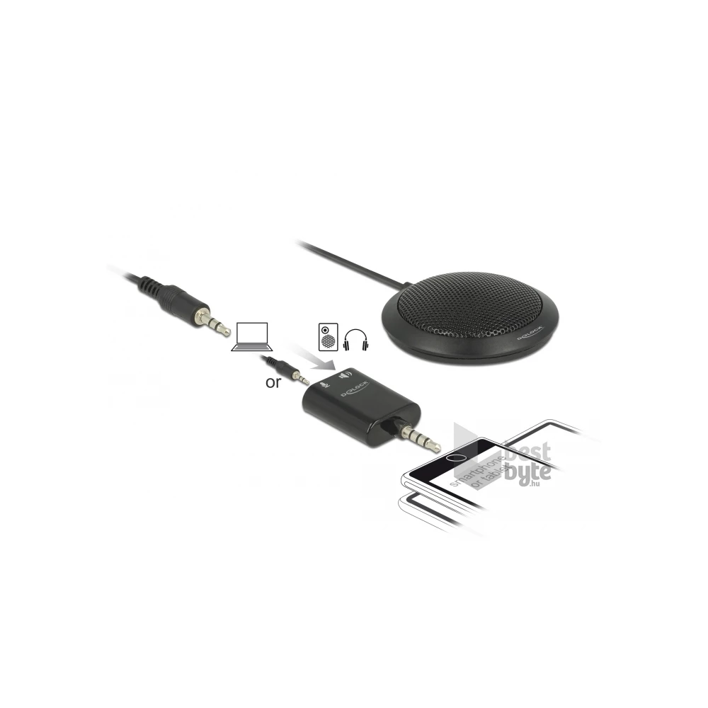 Delock 65873 3x3,5mm sztereó jack adapteres mindenirányú konferencia mikrofon