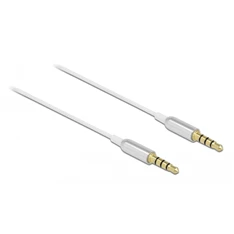 Delock 66073 4tűs 3,5mm Jack apa > apa 50cm fehér összekötő kábel