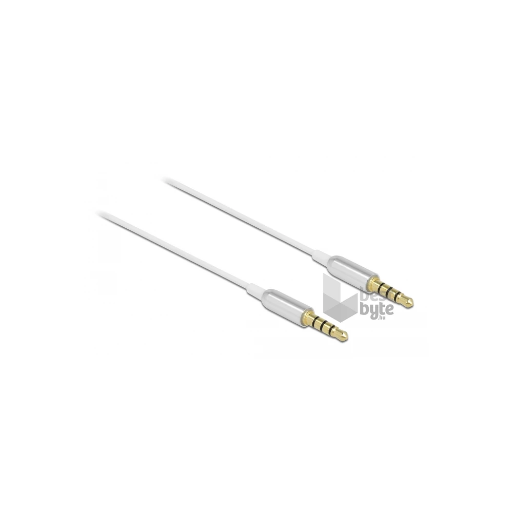 Delock 66073 4tűs 3,5mm Jack apa > apa 50cm fehér összekötő kábel