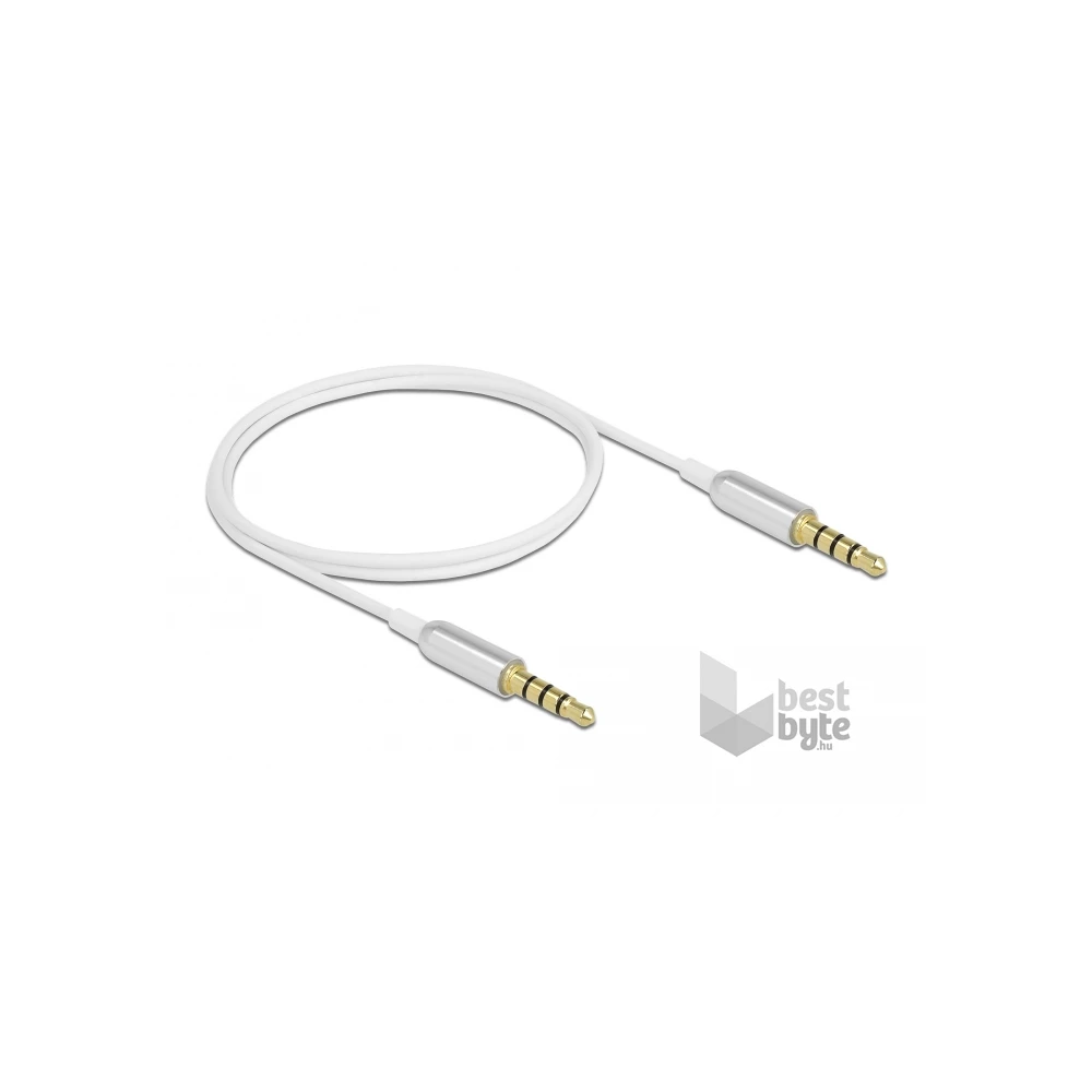 Delock 66073 4tűs 3,5mm Jack apa > apa 50cm fehér összekötő kábel