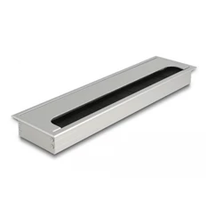 Delock 66863 300x80x28mm asztalba szerelhető kefés ezüst kábelrendező