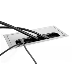 Delock 66863 300x80x28mm asztalba szerelhető kefés ezüst kábelrendező