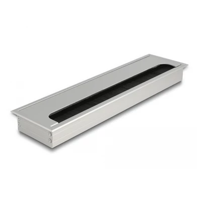 Delock 66863 300x80x28mm asztalba szerelhető kefés ezüst kábelrendező