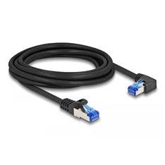 Delock 80224 3m RJ45 Cat.6A S/FTP egyenes/jobbra hajló fekete hálózati kábel