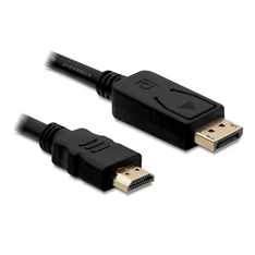 Delock 82587 2 méter Displayport 1.1 apa > HDMI apa passzív fekete kábel