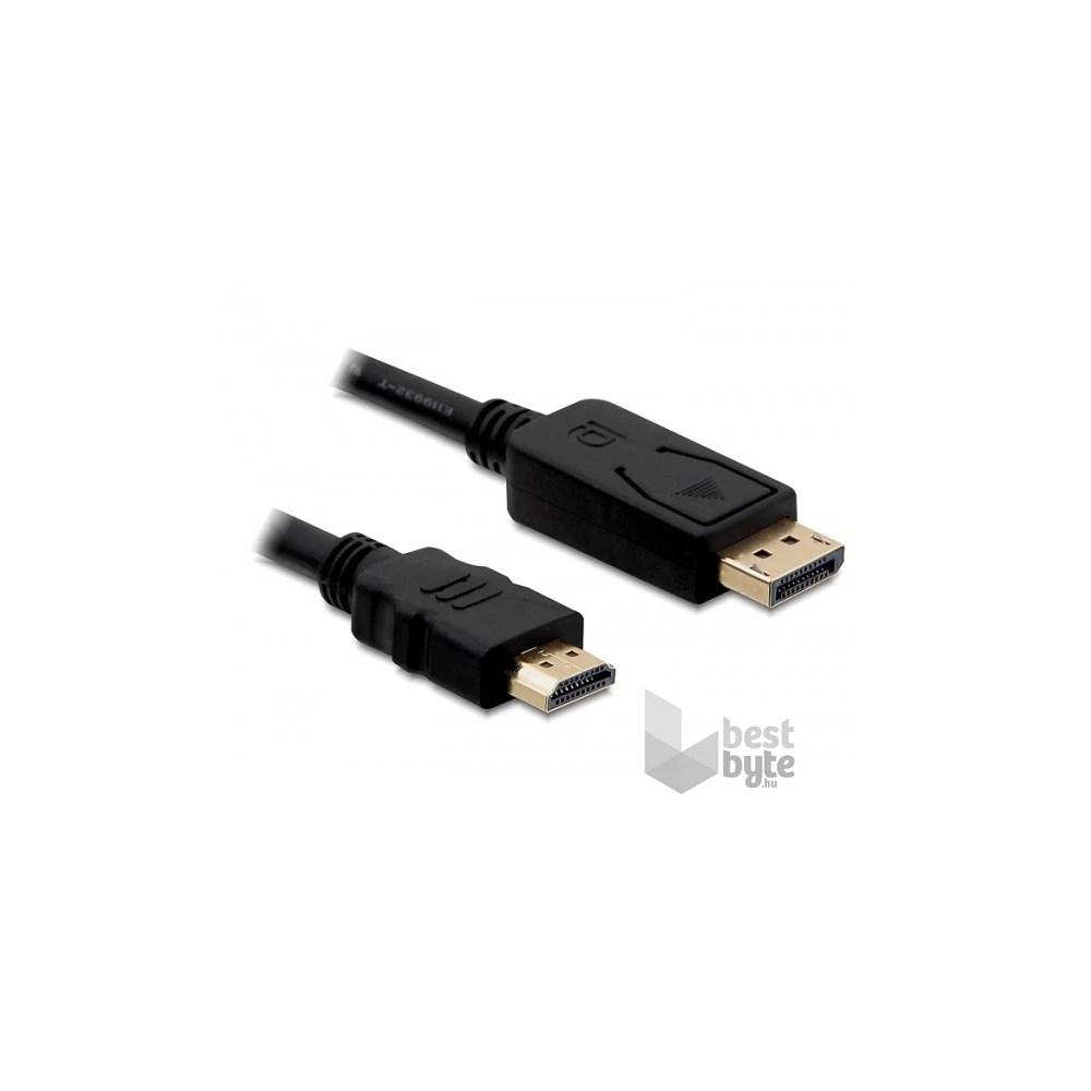 Delock 82587 2 méter Displayport 1.1 apa > HDMI apa passzív fekete kábel