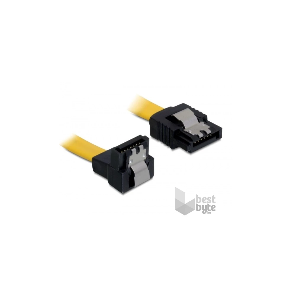 Delock 82811 SATA 6 Gb/s lefele / egyenes csatl. (fémlappal) 50 cm összekötő kábel