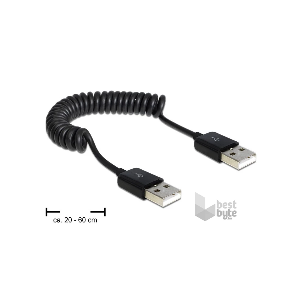 Delock 83239 USB 2.0-A apa / apa tekercselt kábel
