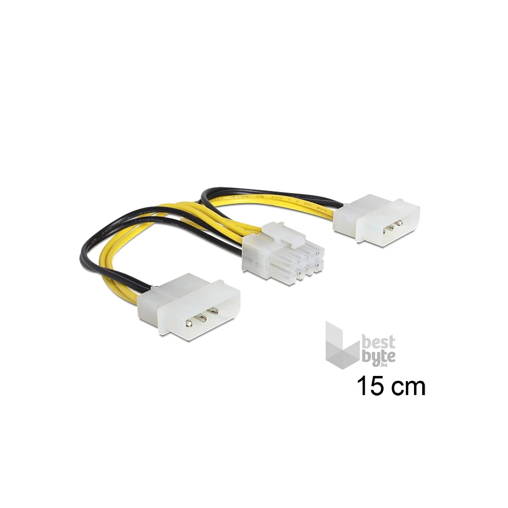 Delock 83410 8 pines EPS > 2 x 4 pines Molex tápkábel