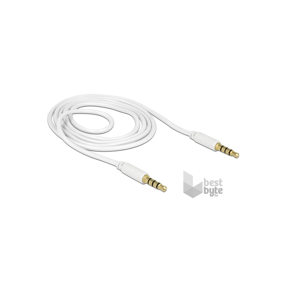 Delock 83440 1m 3.5mm 4.pol. jack dugó - 3.5mm 4.pol. jack dugó kábel