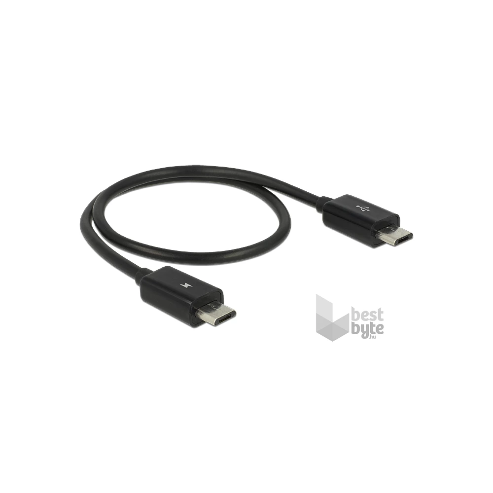 Delock 83570 Micro USB-B - Micro USB-B OTG tápfeszültség-megosztó kábel