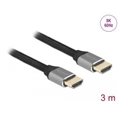 Delock 83997 3m Ultra nagy sebességű HDMI 48Gbps 8K 60Hz szürke kábel