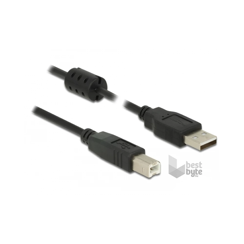 Delock 84898 USB 2.0-A > USB-B apa/apa 3m fekete kábel