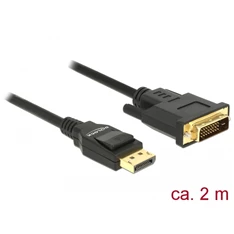 Delock 85313 Displayport 1.2 apa > DVI 24+1 apa passzív 2m fekete kábel