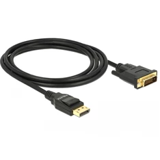 Delock 85313 Displayport 1.2 apa > DVI 24+1 apa passzív 2m fekete kábel