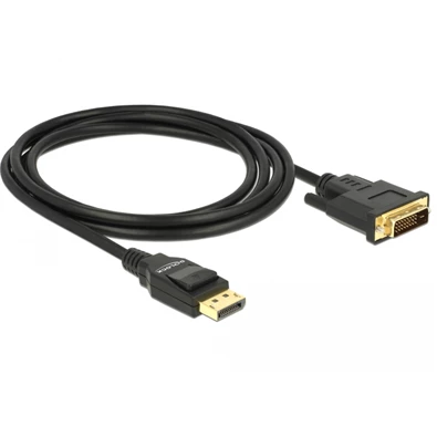 Delock 85313 Displayport 1.2 apa > DVI 24+1 apa passzív 2m fekete kábel