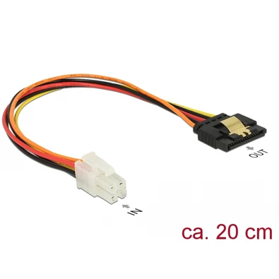Delock 85519 20cm P4 apa/SATA 15-tűs anya 20 cm kábel