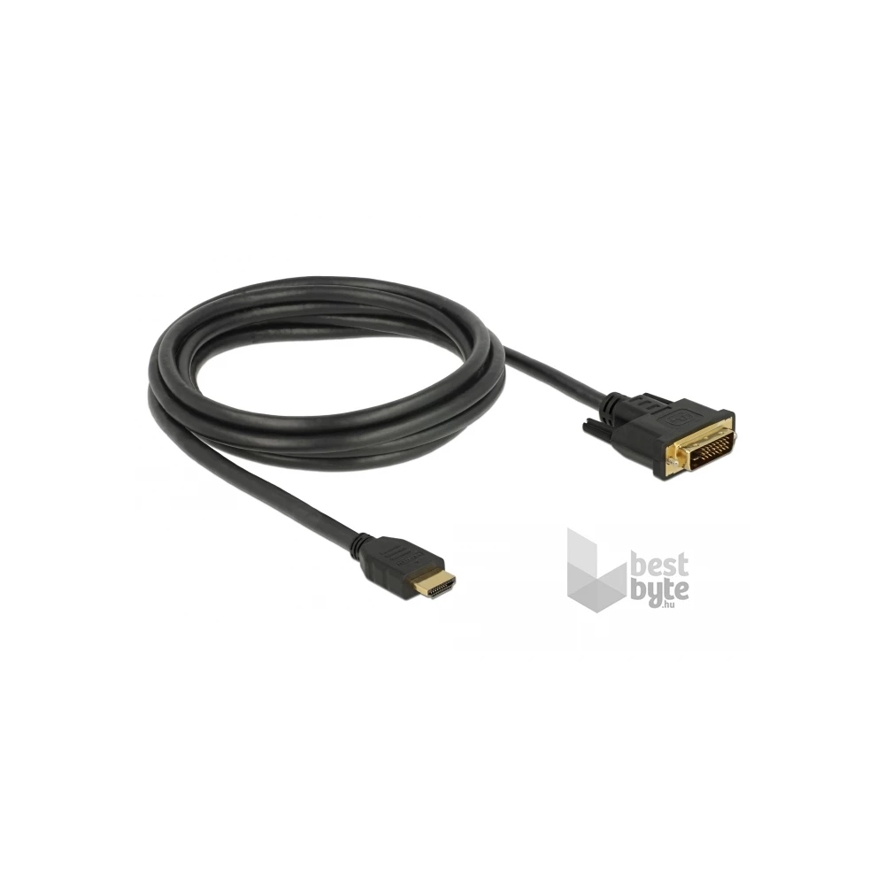 Delock 85654 HDMI - DVI 24+1 kétirányú 2m kábel