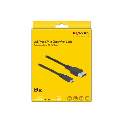 Delock 86037 50cm USB-C - DisplayPort 8K 60Hz kétirányú kábel