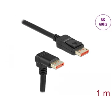 Delock 87050 1m DisplayPort 8K 60Hz apa egyenes - apa 90°-ban lefelé hajlított kábel