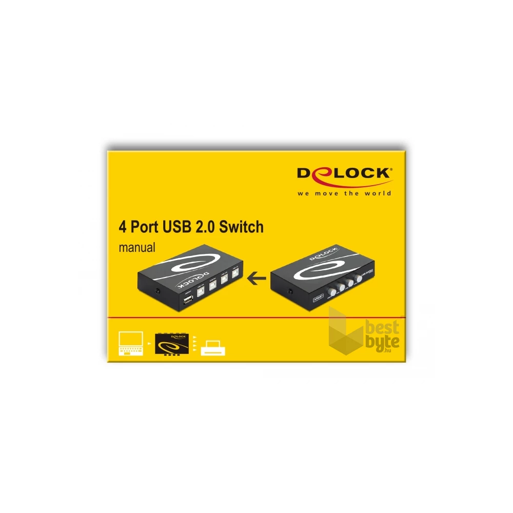 Delock 87634 4 portos manuális USB 2.0 kapcsoló