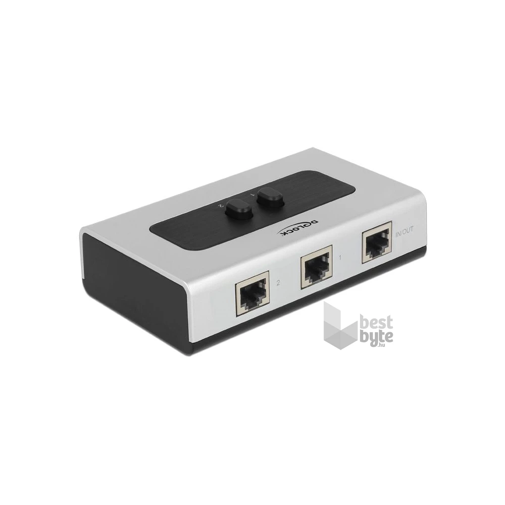Delock 87673 Manuális, kétirányú RJ45-kapcsoló 10 Gbps 2 porttal