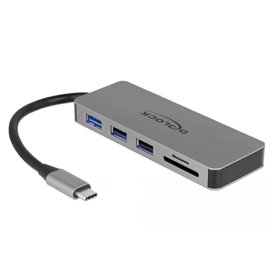 Delock 87743 USB Type-C 4K - HDMI / Hub / SD / PD 2.0 mobil eszközökhöz dokkoló állomás