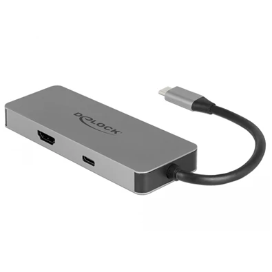 Delock 87743 USB Type-C 4K - HDMI / Hub / SD / PD 2.0 mobil eszközökhöz dokkoló állomás