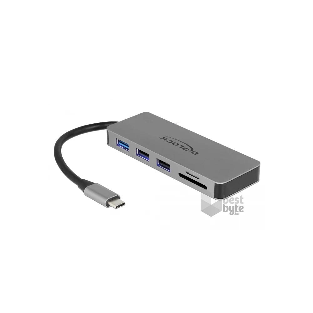 Delock 87743 USB Type-C 4K - HDMI / Hub / SD / PD 2.0 mobil eszközökhöz dokkoló állomás