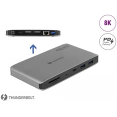 Delock 87777 Thunderbolt3 8K - Dual DisplayPort/USB3.2/LAN/SD/Jack/PD 3.0 dokkoló állomás