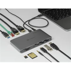 Delock 87777 Thunderbolt3 8K - Dual DisplayPort/USB3.2/LAN/SD/Jack/PD 3.0 dokkoló állomás