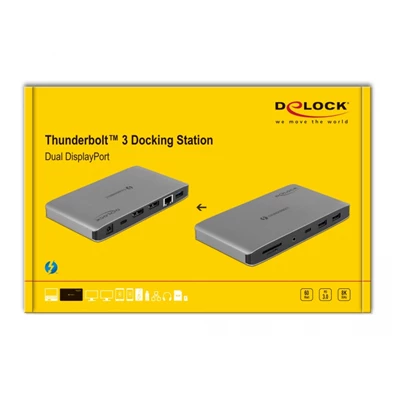 Delock 87777 Thunderbolt3 8K - Dual DisplayPort/USB3.2/LAN/SD/Jack/PD 3.0 dokkoló állomás