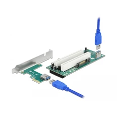 Delock 90066 2xPCI 32 Bit 60cm-es USB kábel csatlakozású PCI Express x1 Riser kártya