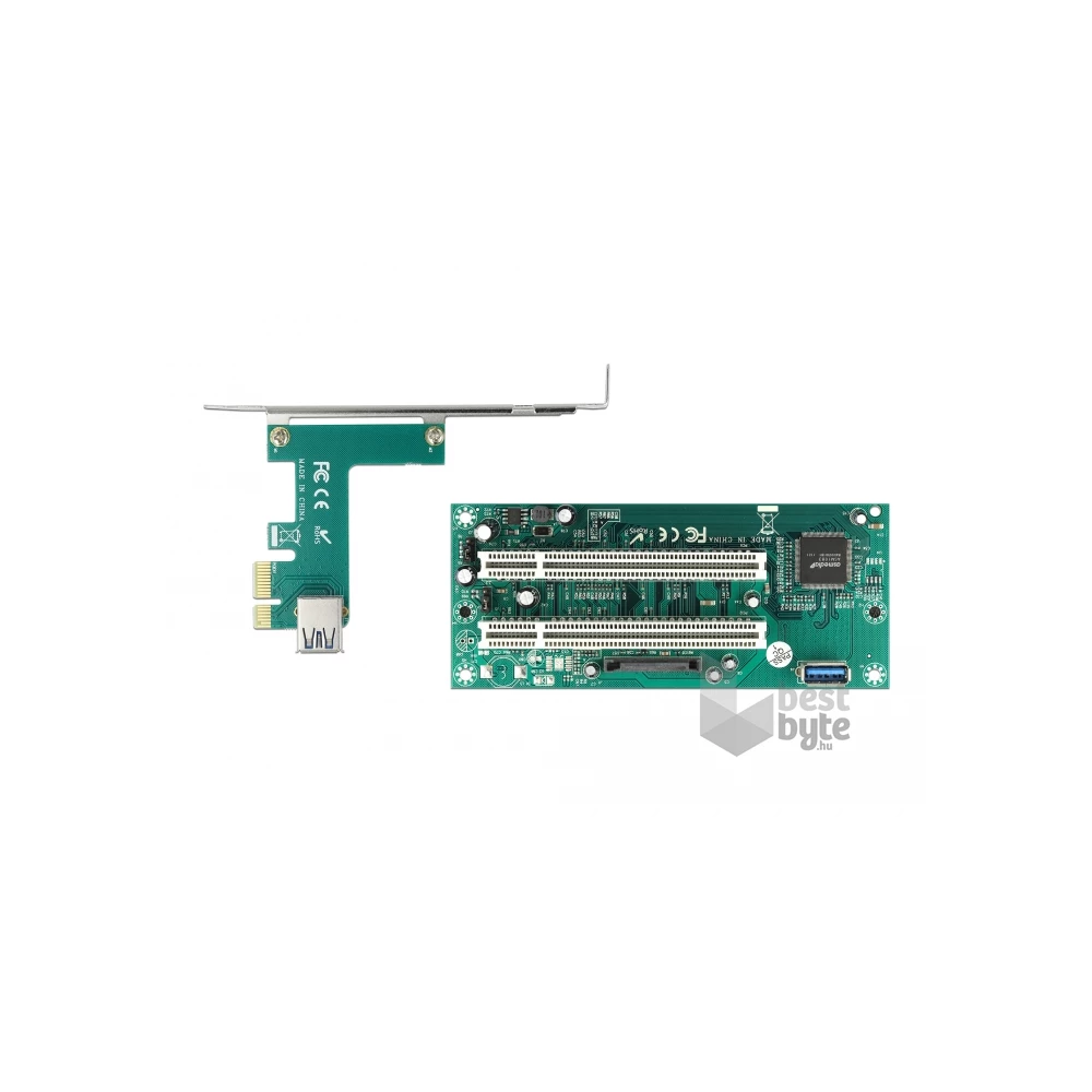 Delock 90066 2xPCI 32 Bit 60cm-es USB kábel csatlakozású PCI Express x1 Riser kártya