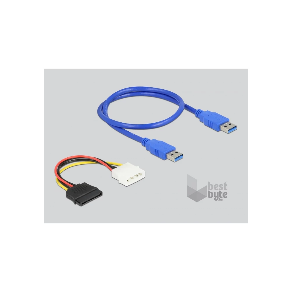 Delock 90066 2xPCI 32 Bit 60cm-es USB kábel csatlakozású PCI Express x1 Riser kártya
