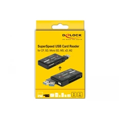 Delock 91758 CF/SD/Micro SD/MS/M2/xD memóriakártyákhoz USB 3.2 kártyaolvasó
