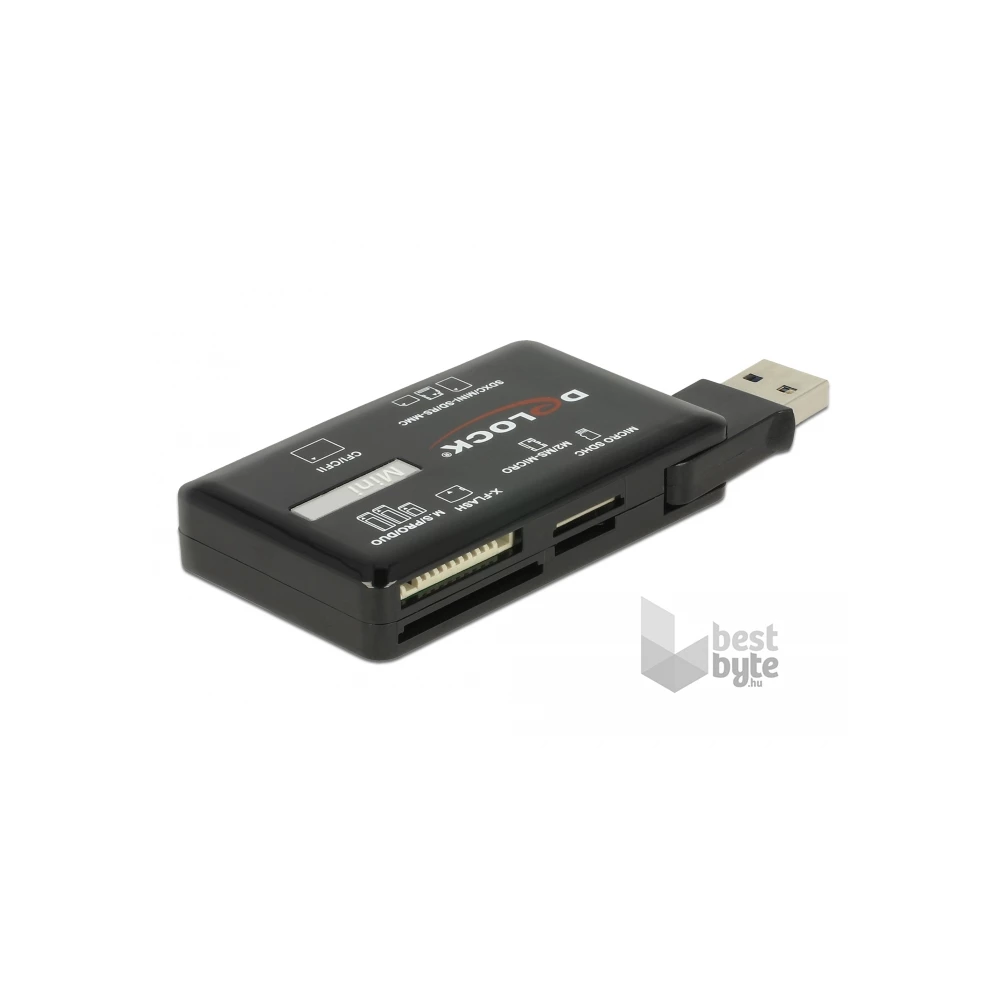 Delock 91758 CF/SD/Micro SD/MS/M2/xD memóriakártyákhoz USB 3.2 kártyaolvasó
