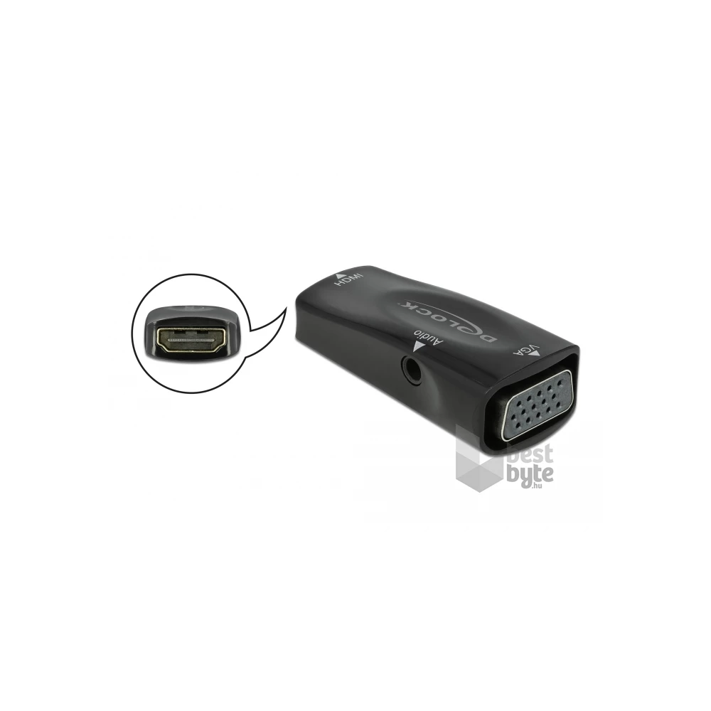 Delock 66560 Átalakító HDMI-A aljzat - VGA aljzat 1080p audioval