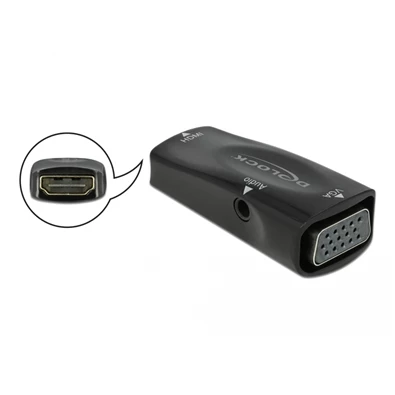 Delock 66560 Átalakító HDMI-A aljzat - VGA aljzat 1080p audioval