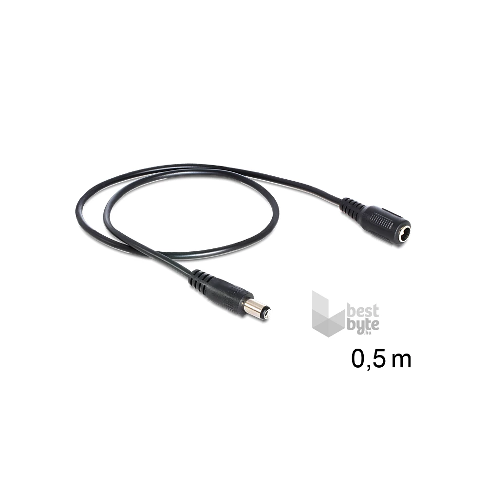 Delock 83290 DC (egyenáram) hosszabbító kábel, 5.5 x 2.1 mm apa > anya
