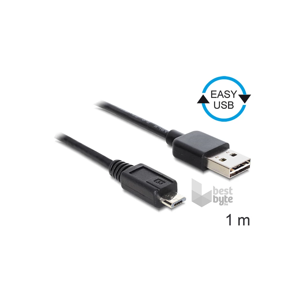 Delock 83366 EASY-USB 2.0 -A apa > USB 2.0 micro-B apa 1 m kábel