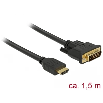 Delock 85653 HDMI - DVI 24+1 kétirányú kábel 1,5 m